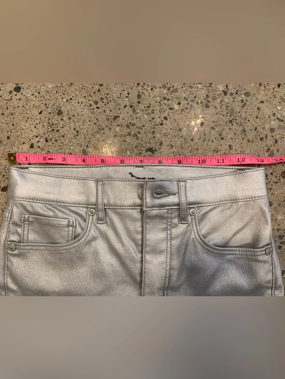 LOFT Silver Metallic “The Kick Crop” stretch Jeans size 26 / 2 NWOT